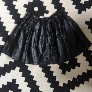 NWOT Leather-look Pleated Mini Skirt
